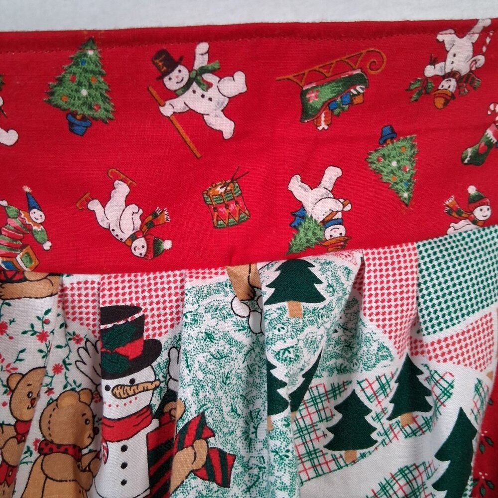 Handmade Christmas Teddy Bear Apron Patchwork Holiday One Of A Kind Homemade - Picture 7 of 15
